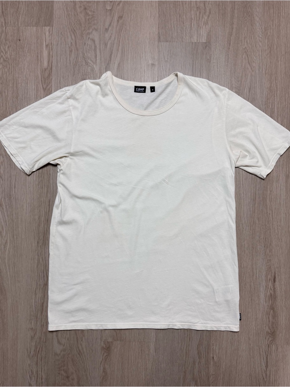 Cotton Unisex Cream Crew Neck T-Shirt